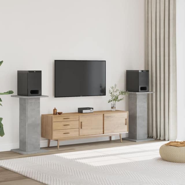 VidaXL Βάσεις Ηχείων 2 Τεμ. Γκρι Σκυρ. 30x30x80 εκ. Επεξ. Ξύλο