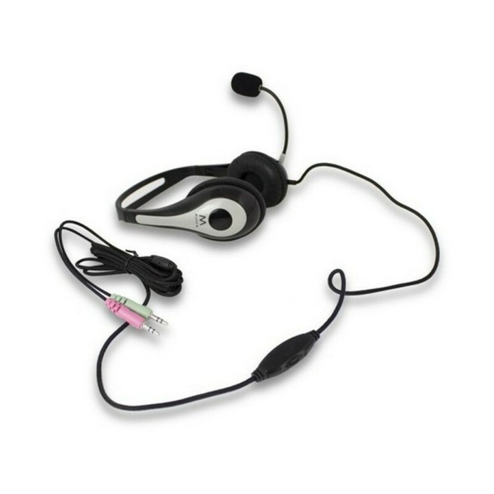 Ακουστικά με Μικρόφωνο Ewent EW3562 Μαύρο Μαύρο/Ασημί