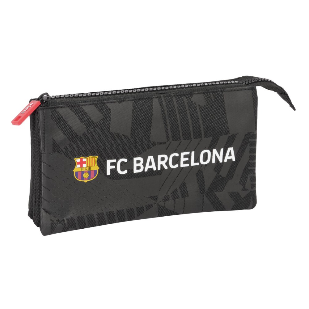 Τριπλή Κασετίνα F.C. Barcelona Black Μαύρο 22 x 12 x 3 cm