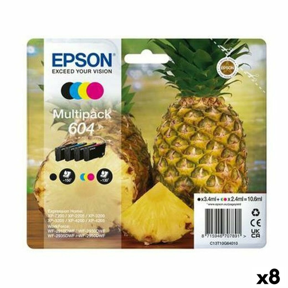 Αυθεντικό Φυσίγγιο μελάνης Epson XP-2200 WF-2910DWF Μαύρο/Κυανό/Ματζέντα/Κίτρινο (8 Μονάδες)