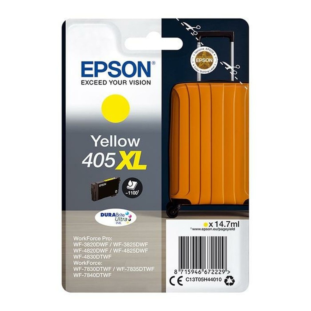 Αυθεντικό Φυσίγγιο μελάνης Epson WF-3820DWF, 3825DWF, 4820DWF, 4825DWF, 4830DWF, WF-7830DTWF, 7835DTWF, 7840DTWF Κίτρινο (8 Μονά