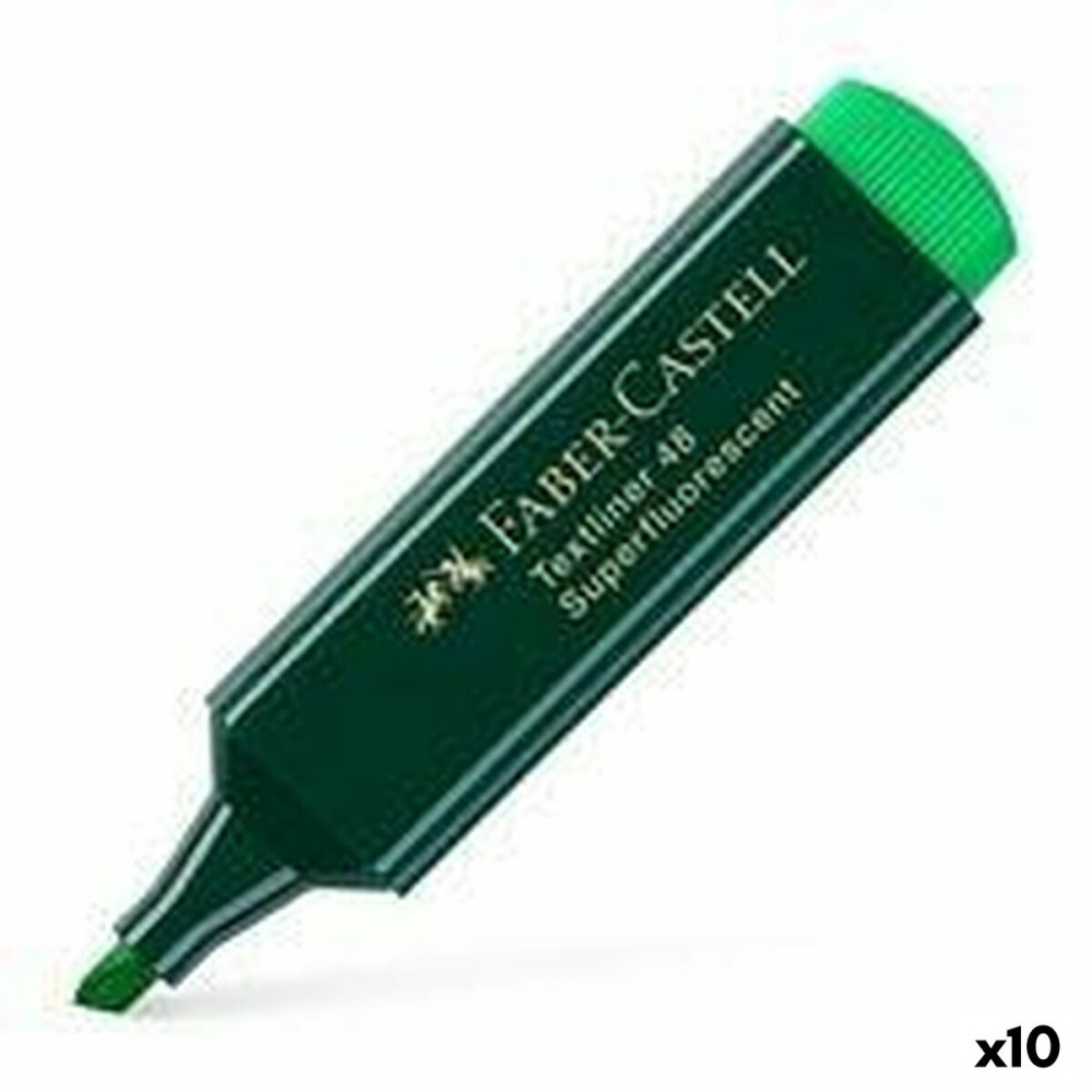 Σετ Μαρκαδόροι Υπογράμμισης Faber-Castell Textliner 48 Πράσινο (x10)