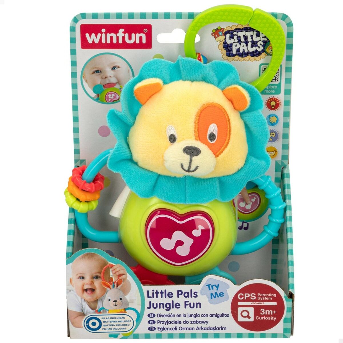 Βελούδινο Παιχνίδι Κουδουνίστρα Winfun 14 x 19 x 6,5 cm (x6)