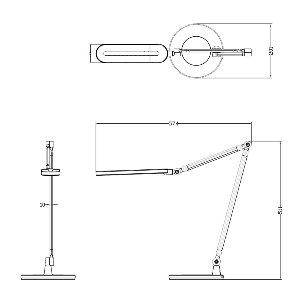 ΦΩΤΙΣΤΙΚΟ ΓΡΑΦΕΙΟΥ LED BLAIN PRO HM4462.02 ΜΑΥΡΟ-ΓΚΡΙ ABS 57,4x51,1Υεκ.