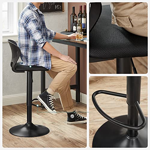 Songmics LJB04BK Bar Stools Height Adjustable with Crown Shaped