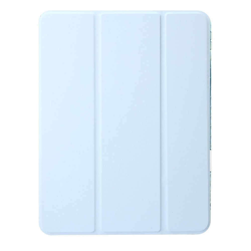For iPad Pro 13 2024 Clear Acrylic 3-Fold Leather Tablet Case(Ice Blue)