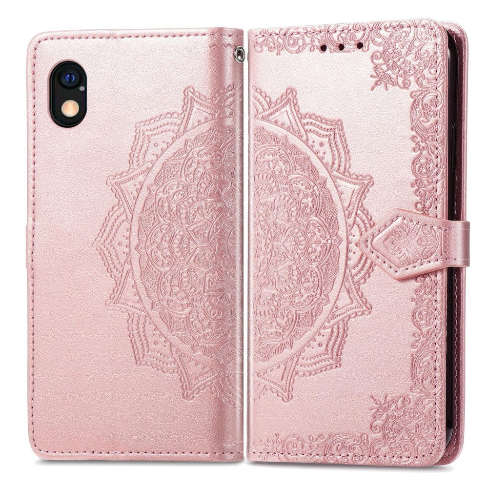 For Sony Xperia Ace III Mandala Flower Embossed Leather Phone Case(Rose Gold)