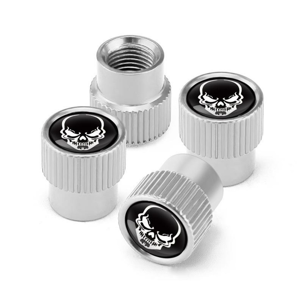 4pcs /Set Skeleton Car Tire Universal Aluminum Valve Cap(Silver)