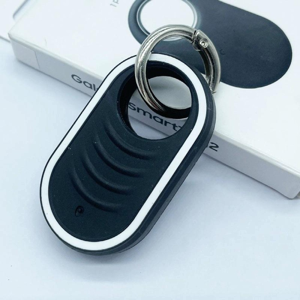 For Samsung Galaxy SmartTag2 Silicone Protective Case Positioning Loss Prevention Keychain(Black)