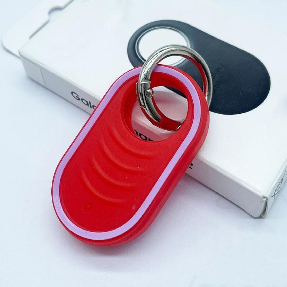 For Samsung Galaxy SmartTag2 Silicone Protective Case Positioning Loss Prevention Keychain(Red)