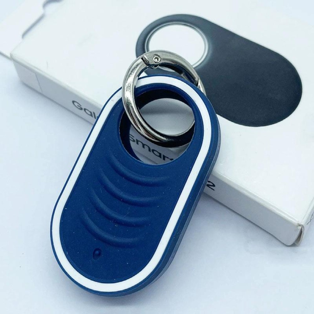 For Samsung Galaxy SmartTag2 Silicone Protective Case Positioning Loss Prevention Keychain(Dark Blue)