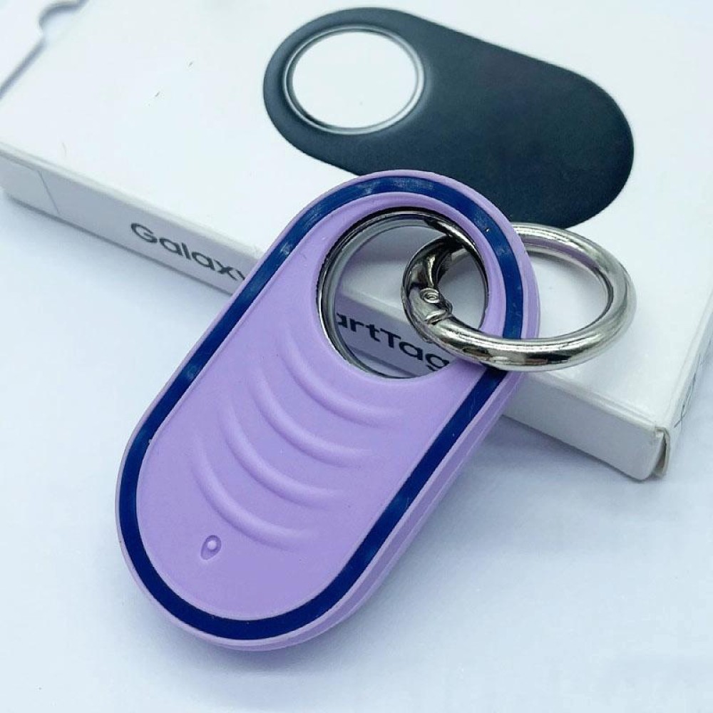 For Samsung Galaxy SmartTag2 Silicone Protective Case Positioning Loss Prevention Keychain(Purple)