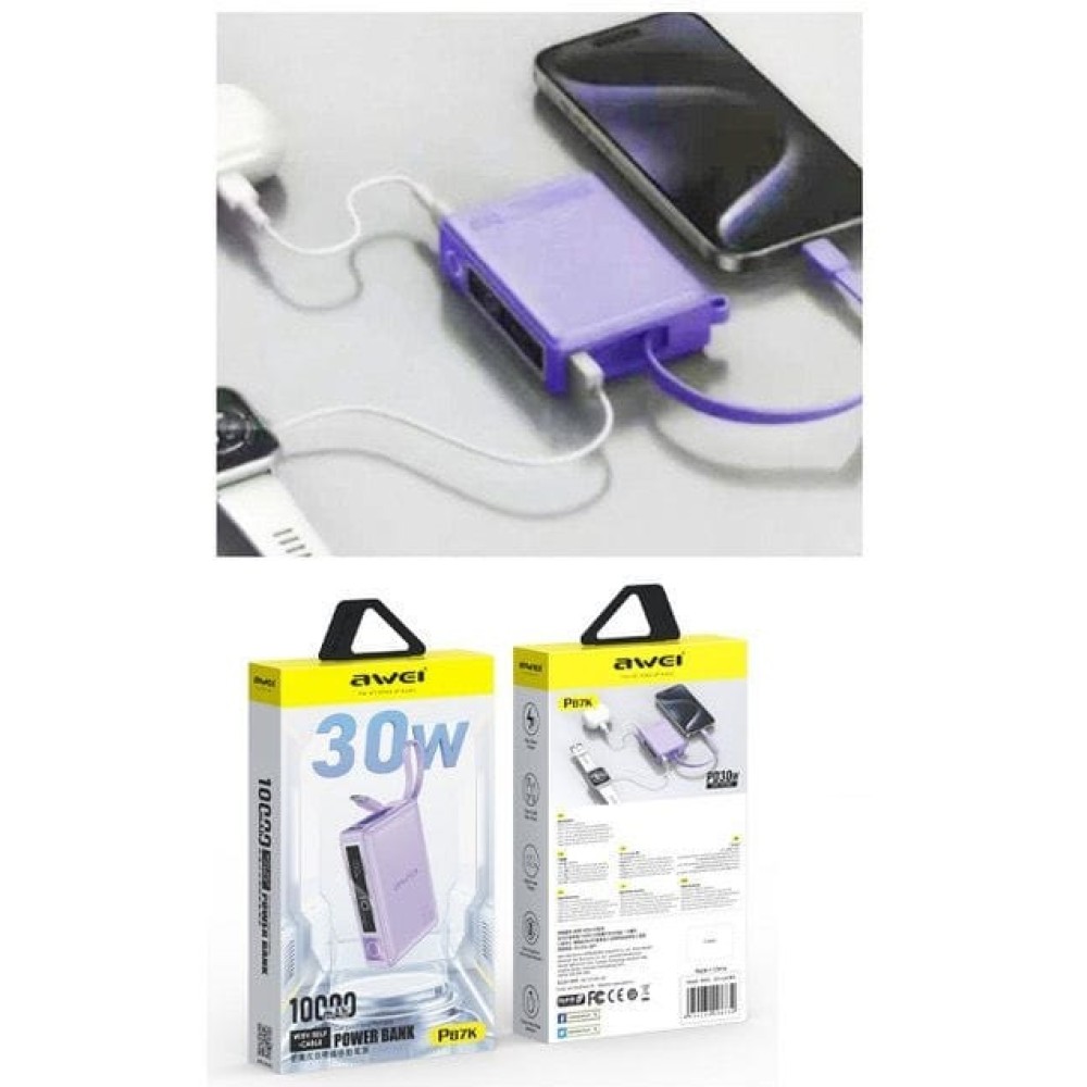 Powerbank - P87K - 10.000mah - 30W - AWEI - 008648 - White