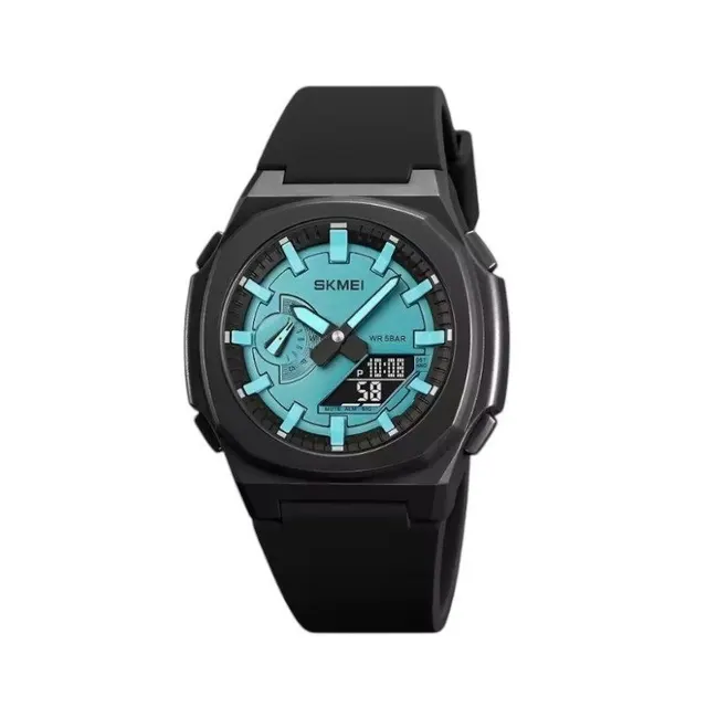 Ψηφιακό/αναλογικό ρολόι χειρός - Skmei - 2091 - Light Blue/Black screen