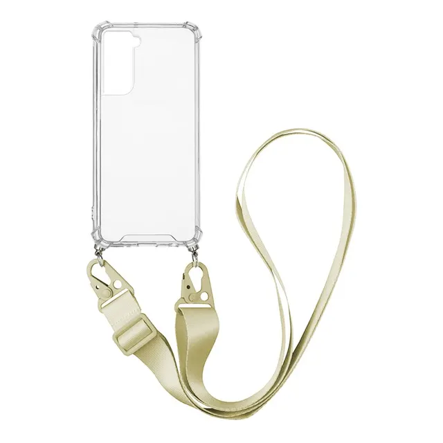 Θήκη Σιλικόνης με Strap Sonique Armor Clear Samsung Galaxy S22 Μπεζ